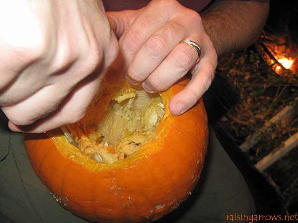 digging out the seeds