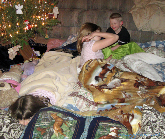 Christmas slumber party