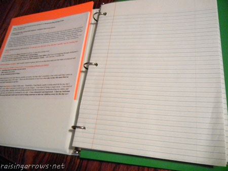convention notebook inside