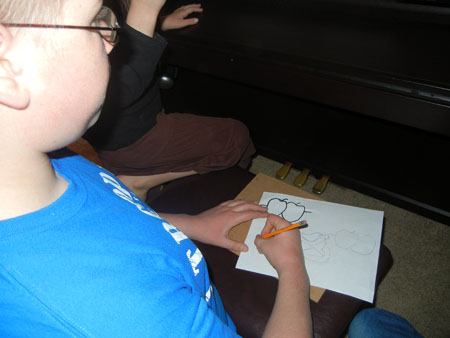Blake drawing apples