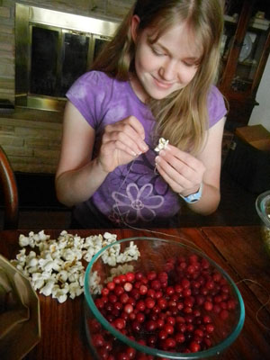 stringing garland
