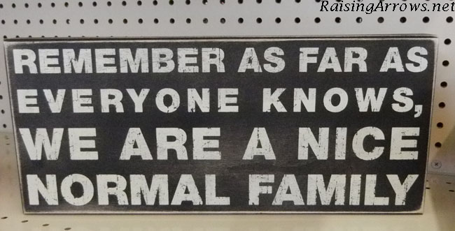 Warning:  We Are a Normal Family | RaisingArrows.net
