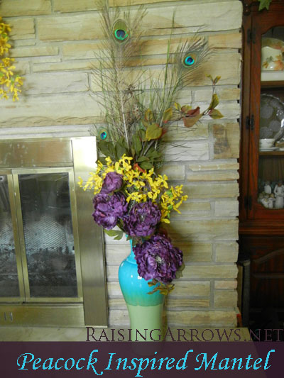 Peacock Inspired Mantel | RaisingArrows.net
